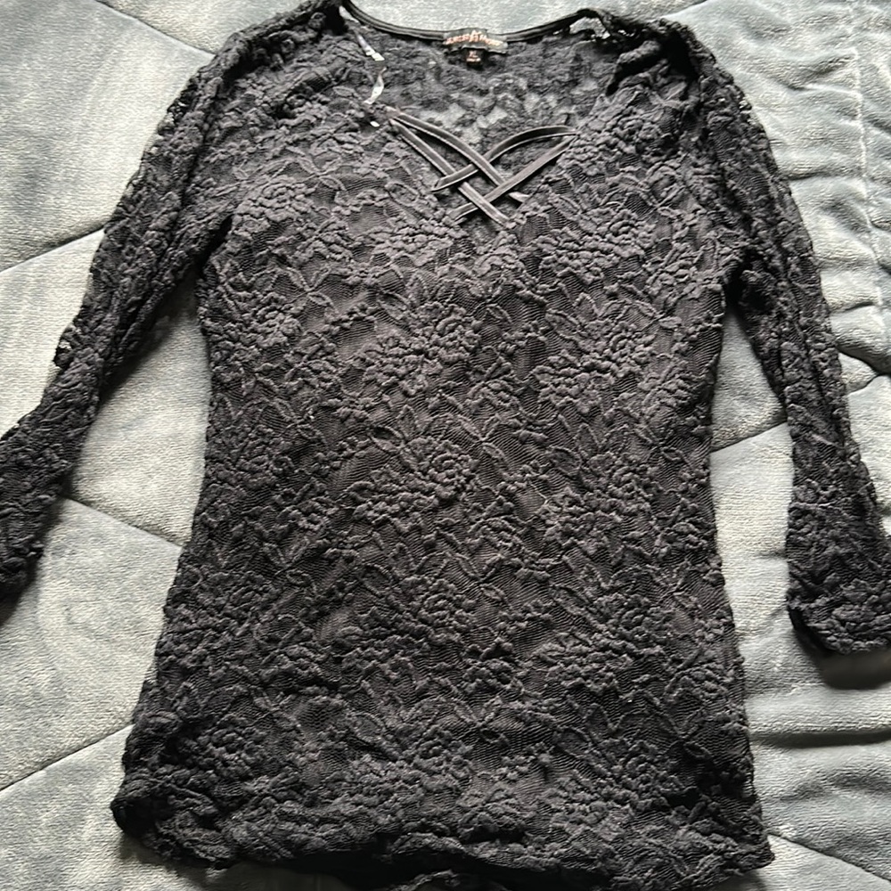 Sheer black blouse